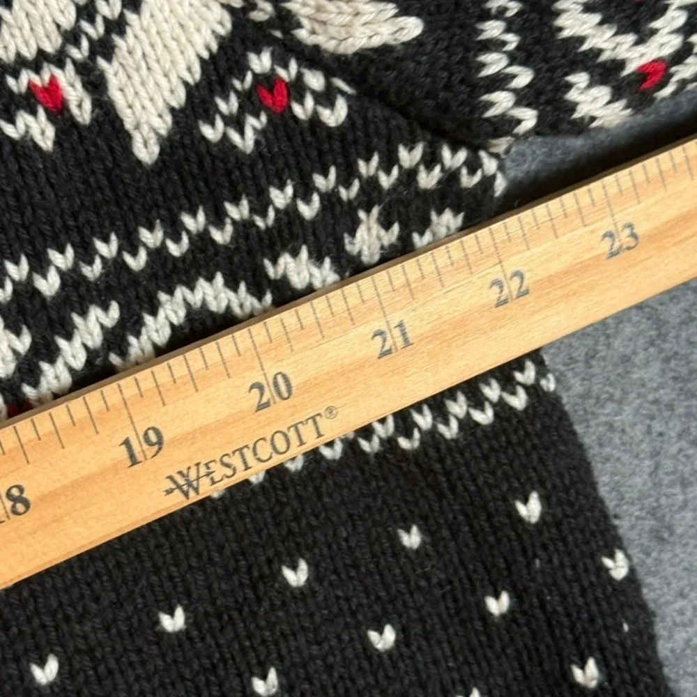 Polo Ralph Lauren Mens Black Fair Isle Cotton Cashmere Snowflake Sweater L